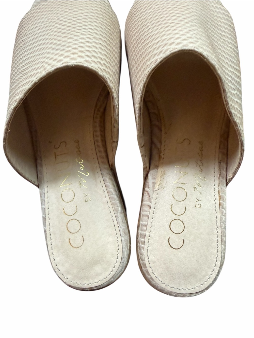 Coconuts by Matisse Freya Neutral Beige Faux-Snakeskin Wedge Mules 2.5” Heel 7M - Picture 6 of 8